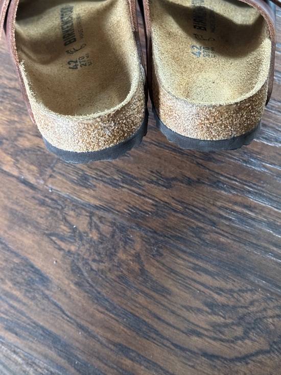 Birkenstock Brown Leather Two-Strap Men's Sandals, Sz 9, Like New - Picture 11 of 16